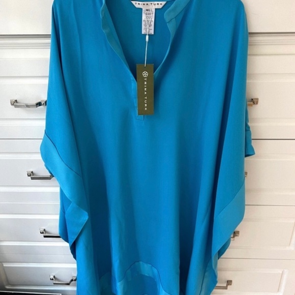 NEW: GORGEOUS Trina Turk Silk Shirt Dress - Picture 1 of 3